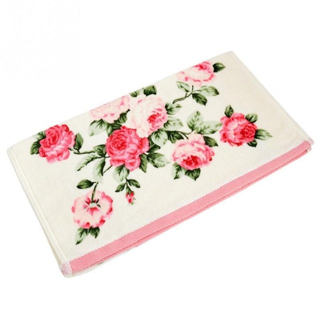 Home Hotel Soft Cotton Face Flower Towel Bamboo Fiber Quick Dry Bathroom Towels Facecloth 34*75cm