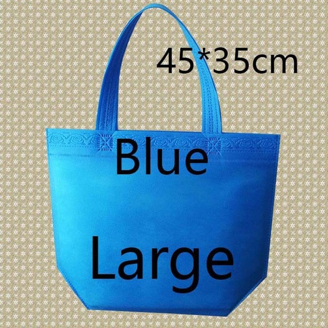 35*45*10 Medium Size Eco Reusable Shopping Bags Random Cloth Fabric Grocery Packing Recyclable Bag Simple Design Tote Handbag