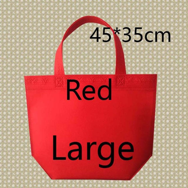 35*45*10 Medium Size Eco Reusable Shopping Bags Random Cloth Fabric Grocery Packing Recyclable Bag Simple Design Tote Handbag