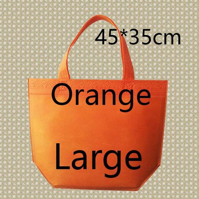 35*45*10 Medium Size Eco Reusable Shopping Bags Random Cloth Fabric Grocery Packing Recyclable Bag Simple Design Tote Handbag