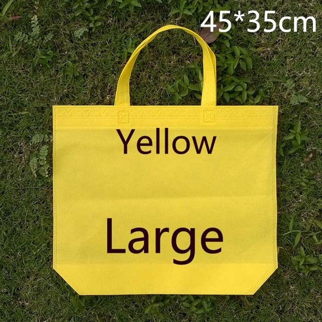 35*45*10 Medium Size Eco Reusable Shopping Bags Random Cloth Fabric Grocery Packing Recyclable Bag Simple Design Tote Handbag