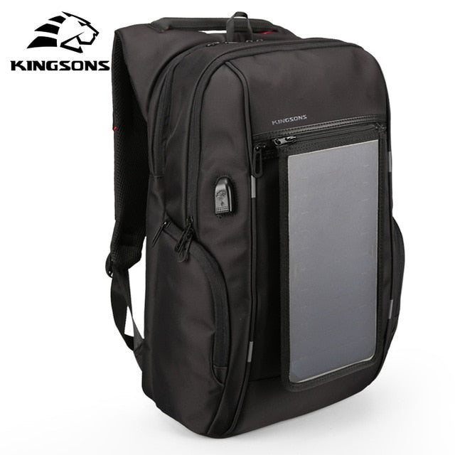 Kingsons Solar Panel Backpacks 15.6 inches Convenience Charging Laptop Bags for Travel Solar Charger Daypacks