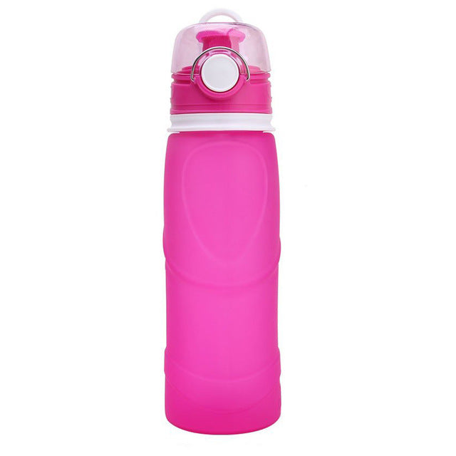 TEENRA 750ML Collapsible Silicone Water Bottle Silicone Folding Kettle Outdoor Sport Water Bottle Camping Travel Running Bottle