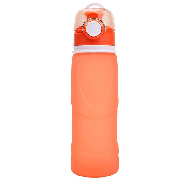 TEENRA 750ML Collapsible Silicone Water Bottle Silicone Folding Kettle Outdoor Sport Water Bottle Camping Travel Running Bottle