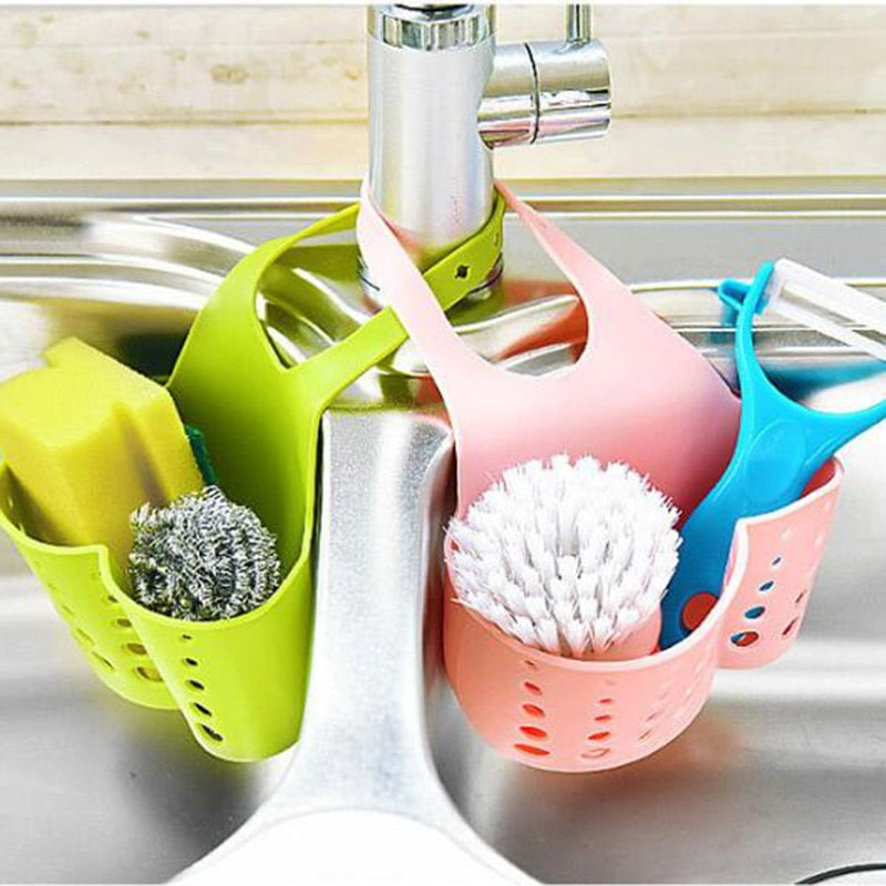 Portable Basket Home Kitchen Hanging Drain Basket Bag Bath Storage Tools Sink Holder Kitchen Accessory vaciar cesta11