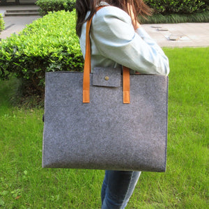 Sight focus brand grey felt tote bag shoulder bag lightweig fashion recycling totes woman bag vilten tas bolso gris mujer