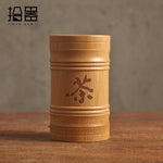 Handmade Bamboo Tea Canister Spice Caddy Storage Box Organizer Bottle Tea Set Box Kitchen Accessories Seal Cover Jar Caddy Gift