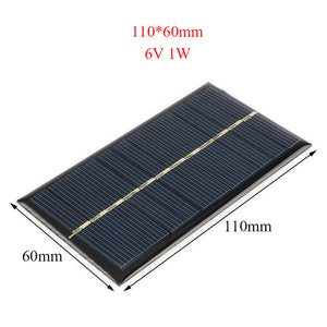 ANBES Solar Panel 5V 6V 12V Mini Solar System DIY For Battery Cell Phone Chargers Portable 0.15W 0.6W 1W 1.25W 1.5W Solar Cell