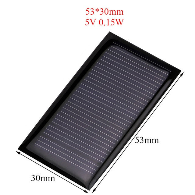 ANBES Solar Panel 5V 6V 12V Mini Solar System DIY For Battery Cell Phone Chargers Portable 0.15W 0.6W 1W 1.25W 1.5W Solar Cell