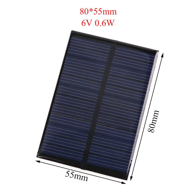 ANBES Solar Panel 5V 6V 12V Mini Solar System DIY For Battery Cell Phone Chargers Portable 0.15W 0.6W 1W 1.25W 1.5W Solar Cell