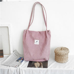 Raged Sheep Women Shopping Bags Ladies Corduroy One Shoulder Bags Girls School Bags Women Big Capacity Beach Eco Folding Bag C14