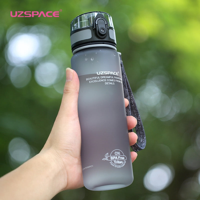 Hot Sale Uzspace Protein Shaker Portable Motion My Tritan Water Bottle Bpa Free Plastic For Sports camping hiking 350/500/650ml