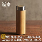 325ml High Quality Double Wall Stainless Steel Vacuum Flasks Coffee Tea Bamboo Travel Mug Thermos Cup Insulation Thermal Bottle