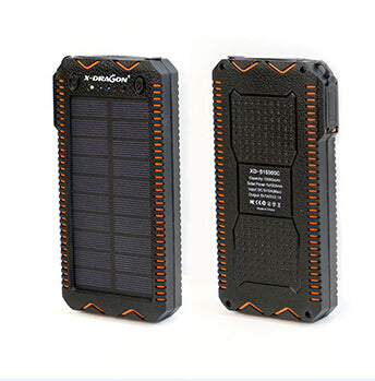 15000mAh Solar Power Bank Portable External Battery Solar Powerbank Charger with Electric Cigarette Lighter  for Smart Phone