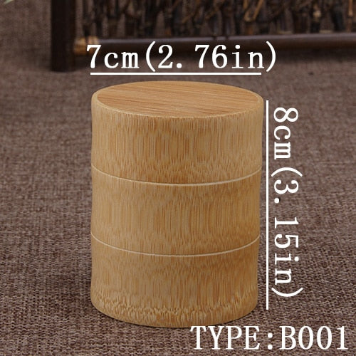 Bamboo Storage Bottles Kitchen Tea Container Jar Cans Case Organizer Spice Round Caps Seal Box Canister For Bulk Products