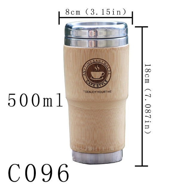 500ml Coffee Mugs Stainless Steel Tumbler Thermocup Drinking tea milk Thermos bamboo Fashion Insulation Water Bottle Travel Mug