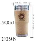 500ml Coffee Mugs Stainless Steel Tumbler Thermocup Drinking tea milk Thermos bamboo Fashion Insulation Water Bottle Travel Mug