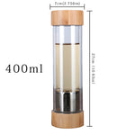 300ml 400ml Glass Water Bottles With Tea Infuser Shaker Double Wall Tea Drink Bottled For Water Two Mouths Bamboo Lid