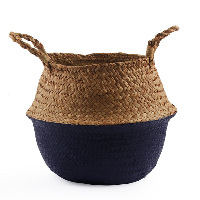 Storage Baskets laundry Seagrass Baskets Wicker Hanging Flower Pot Baskets Storage Flower Home Pot panier osier basket for toys