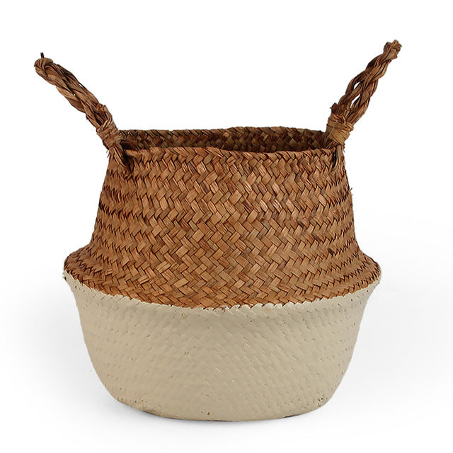 Storage Baskets laundry Seagrass Baskets Wicker Hanging Flower Pot Baskets Storage Flower Home Pot panier osier basket for toys