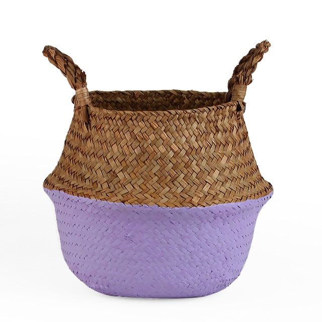 Storage Baskets laundry Seagrass Baskets Wicker Hanging Flower Pot Baskets Storage Flower Home Pot panier osier basket for toys