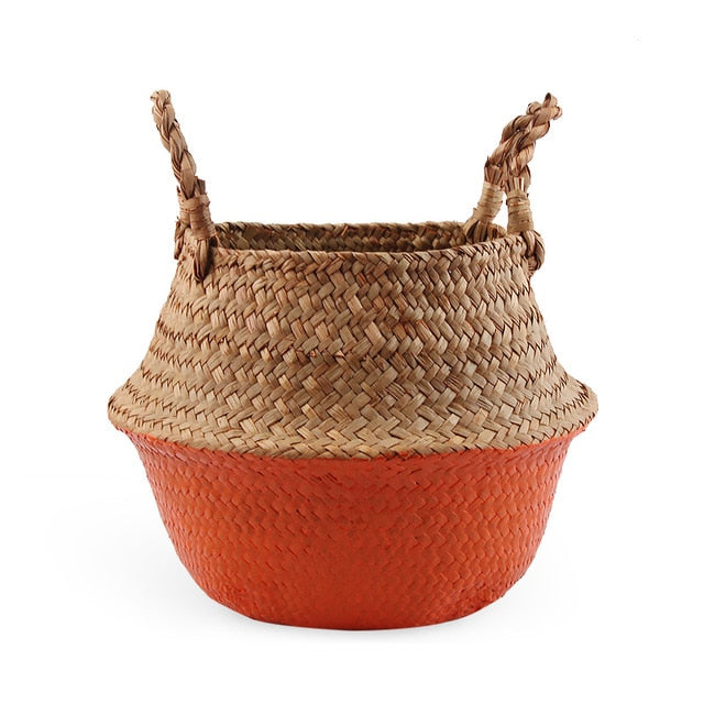 Storage Baskets laundry Seagrass Baskets Wicker Hanging Flower Pot Baskets Storage Flower Home Pot panier osier basket for toys