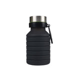 eTya 550ml Portable Silicone retractable Folding Water Bottle Outdoor Travel Telescopic Collapsible Bottle Plastic With Lid