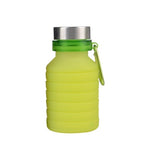 eTya 550ml Portable Silicone retractable Folding Water Bottle Outdoor Travel Telescopic Collapsible Bottle Plastic With Lid