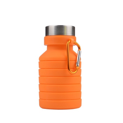 eTya 550ml Portable Silicone retractable Folding Water Bottle Outdoor Travel Telescopic Collapsible Bottle Plastic With Lid