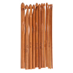 12pcs Bamboo Crochet Hook Set DIY Knitting Needles Handle Home Knitting Weave Yarn Crafts Household Knitting Tools 3mm-10mm