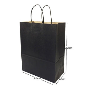 10 Pcs/lot Gift Bags With Handles Multi-function High-end Black Paper Bags 6 Size Recyclable Environmental Protection Bag