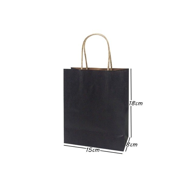 10 Pcs/lot Gift Bags With Handles Multi-function High-end Black Paper Bags 6 Size Recyclable Environmental Protection Bag