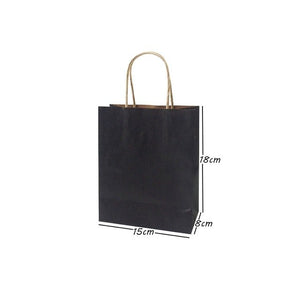 10 Pcs/lot Gift Bags With Handles Multi-function High-end Black Paper Bags 6 Size Recyclable Environmental Protection Bag