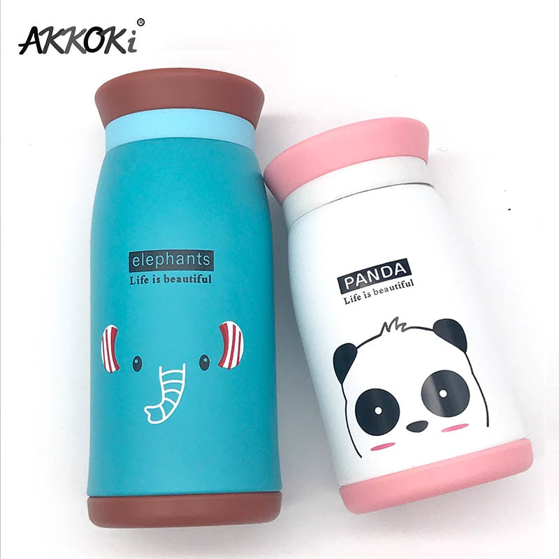 New Arrival 250ml/350ml Cartoon Thermos Cup Bottle Stainless Steel Thermocup Vacuum Thermal Mug Funny Birthday Couple Gift