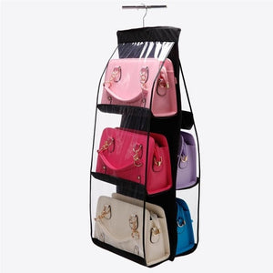 6 Pocket Folding Hanging Handbag Storage Organizer Hanging Sundry Shoe Storage Bag for Close Home Supplies Closet Organizer