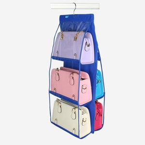 6 Pocket Folding Hanging Handbag Storage Organizer Hanging Sundry Shoe Storage Bag for Close Home Supplies Closet Organizer