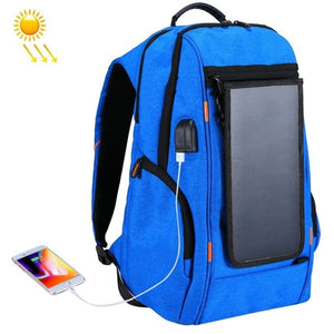 Solar Backpack Waterproof Large Capacity 17 inch Convenient Charging Laptop Travel Bag Sunlight Charger