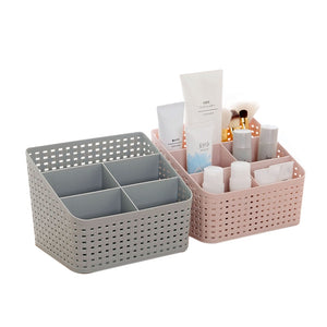 Lasperal Plastic Makeup Organizer Home Office Sundries Cosmetics Storage 5 Grids Desktop Jewelry Storage Box Container Drawer