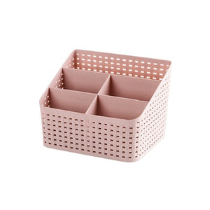 Lasperal Plastic Makeup Organizer Home Office Sundries Cosmetics Storage 5 Grids Desktop Jewelry Storage Box Container Drawer