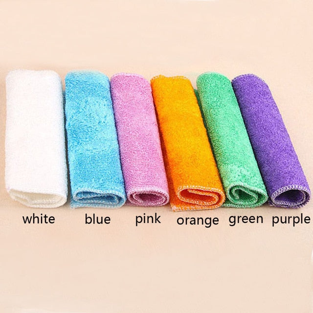 5 Pcs Kitchen Anti-grease wipping rags efficient Bamboo Fiber Cleaning Cloth home washing dish Multifunctional Cleaning Tools