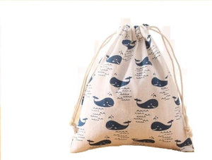 New Fresh Fabric Cotton Travel Drawstring Tote Storage Bag Organizer Bag For Underwear Toy Storage Bag  244