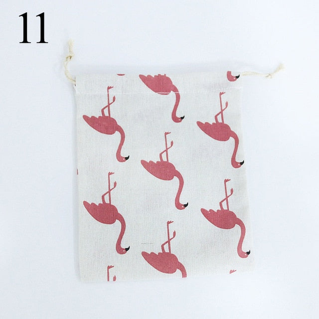 New Fresh Fabric Cotton Travel Drawstring Tote Storage Bag Organizer Bag For Underwear Toy Storage Bag  244