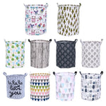 Foldable Laundry Basket Canvas Storage Basket Barrel Creative Kids Toys Organizer Storage Barrel Container Home Supplies